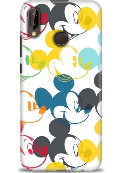 Huawei P20 Lite Kılıf Hd Baskılı - Renkli Mickey Mouse