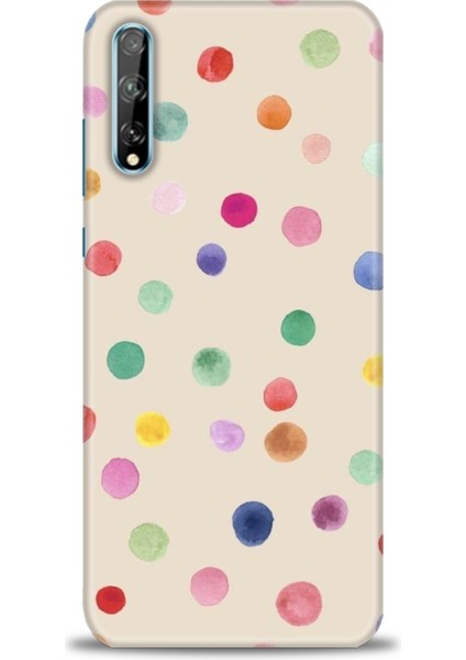 Huawei Y8P Kılıf Hd Baskılı - Renkli Puantiye