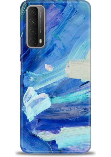 Huawei P Smart 2021 Kılıf Hd Baskılı - Mavi Beyaz