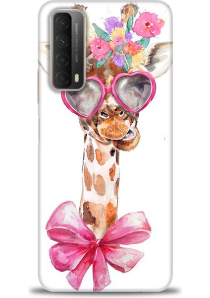 Huawei P Smart 2021 Kılıf Hd Baskılı - Gözlüklü Zürafa