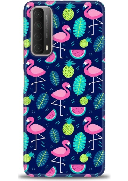 Huawei P Smart 2021 Kılıf Hd Baskılı - Flamingo Ananas