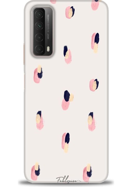 Huawei P Smart 2021 Kılıf Hd Baskılı - Pembe Lacivert