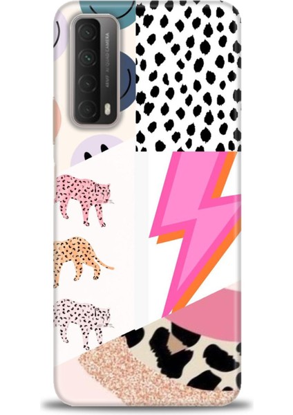 Huawei P Smart 2021 Kılıf Hd Baskılı - Kaplan Benek Şimşek