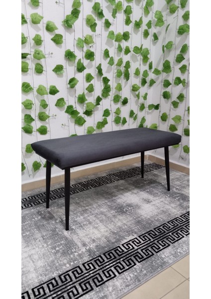 Siyah Metal Ayaklı Metal Kasalı Bench Mutfak Salon Antre Yatak Odası Balkon Puf Bank indirimleri