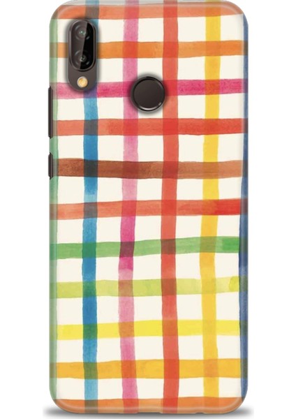Huawei P20 Lite Kılıf Hd Baskılı - Renkli Kareler