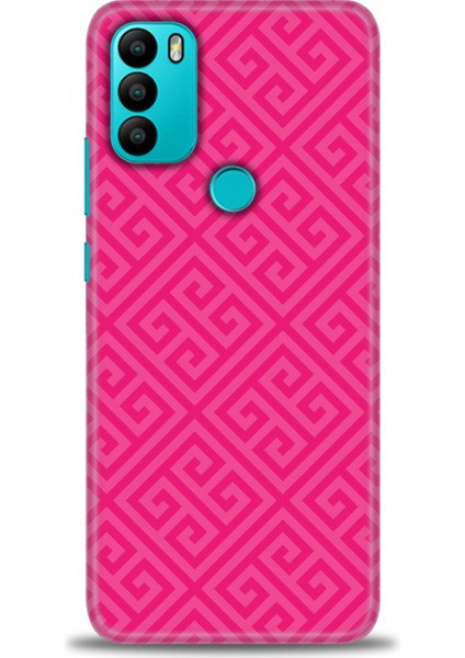 General Mobile Gm 21 Plus Kılıf Hd Baskılı - Pembe Mozaik