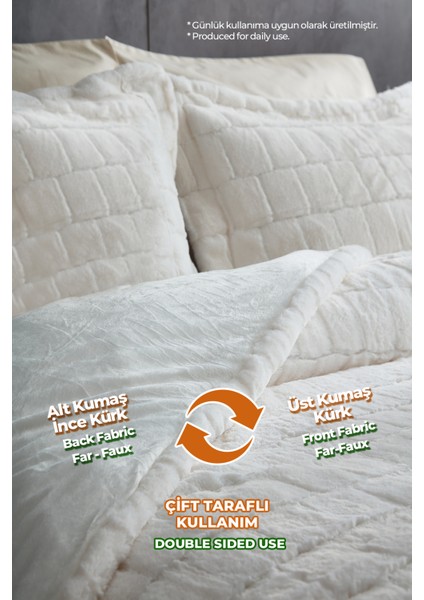 Çift (Taraflı) Kişilik Kürk Yorgan Uyku Seti Yumuşak Dolgulu Wellsoft Peluş 3 Parça Benita fiyatları