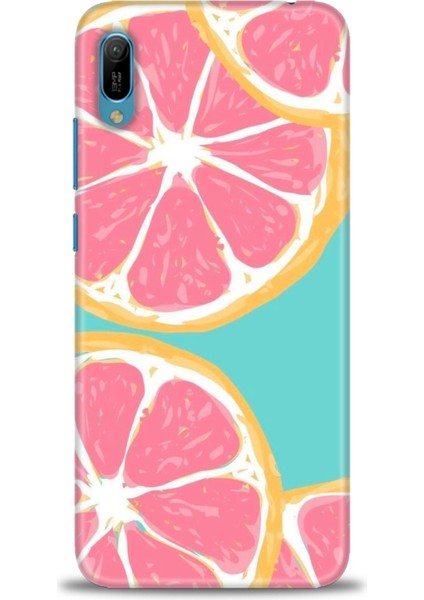 Huawei Y6 2019 Kılıf Hd Baskılı - Pembe Limon