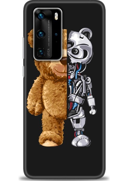 Huawei P40 Pro Kılıf Hd Baskılı - Ayı ve Iskeleti