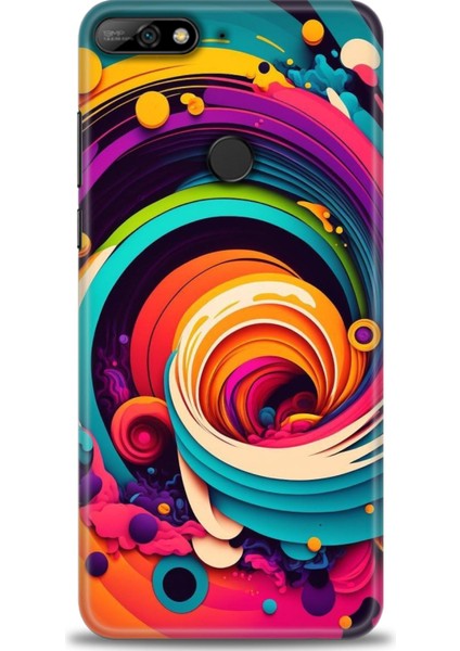 Huawei Y7 2018 Kılıf Hd Baskılı - Renk Hortumu