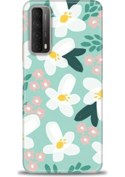 Huawei P Smart 2021 Kılıf Hd Baskılı - Pembe Beyaz Papatyalar