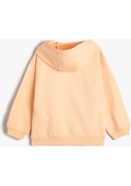 Kids Kız Bebek Kapşonlu Sweatshirt Baskı ve Aplike Detaylı Uzun Kollu fiyatları
