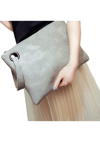 Basit Retro Bayanlar Çanta Moda Büyük Kapasiteli Debriyaj Çantası Fermuar Çanta (Yurt Dışından)