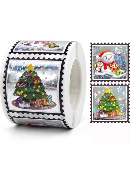 3 Adet Noel Sticker Dekoratif Kartı Ambalaj Mühür Etiketi - Çok Renkli (Yurt Dışından)