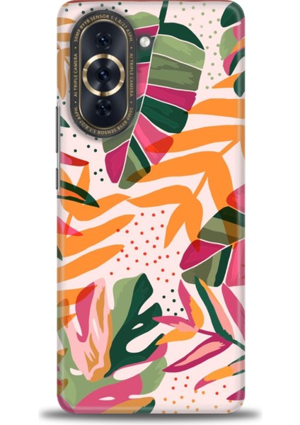 Huawei Nova 10 Kılıf Hd Baskılı - Turuncu Pembe