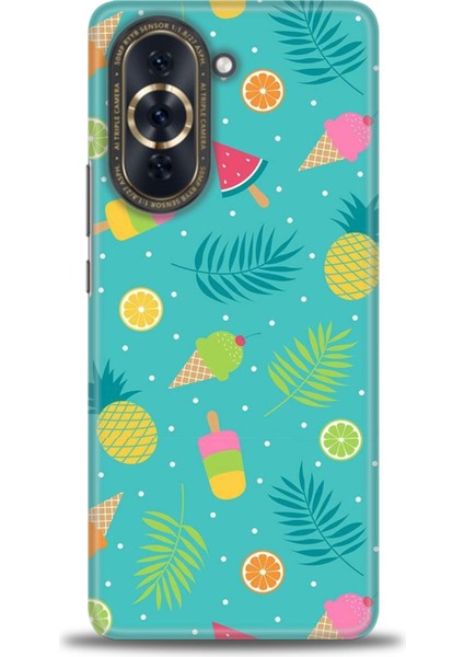 Huawei Nova 10 Pro Kılıf Hd Baskılı - Dondurma ve Yapraklar