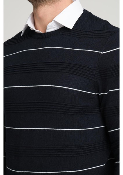 Bisiklet Yaka Çizgili KAZAK(E22-18123 modelleri