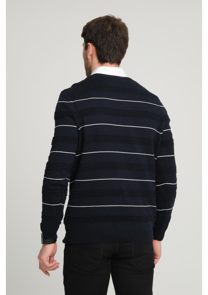 Bisiklet Yaka Çizgili KAZAK(E22-18123 indirimleri