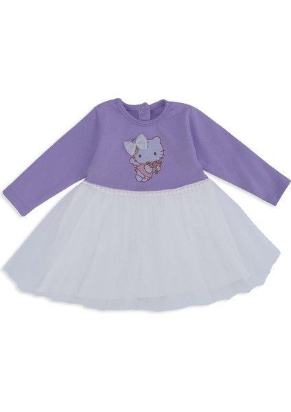 Kız Çocuk Bebek Raporlu Fiyonklu Hello Kitty Tüllü Elbise