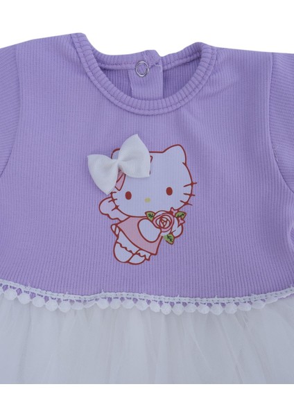 Kız Çocuk Bebek Raporlu Fiyonklu Hello Kitty Tüllü Elbise