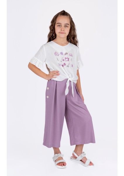Kız Çocuk Düğmeli Pantolon