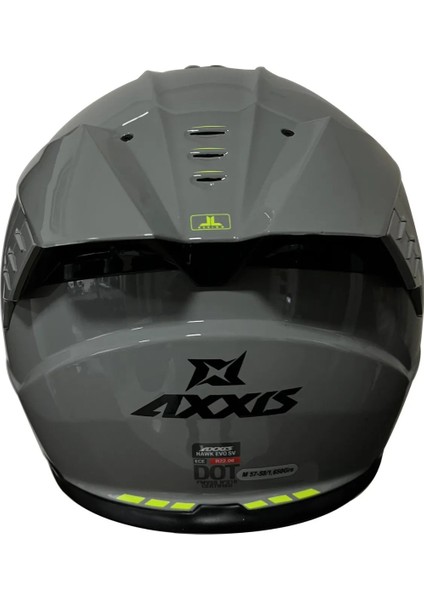 Axxıs Hawk Sv Evo Solıd A12 Gloss Gray Motosikletkask