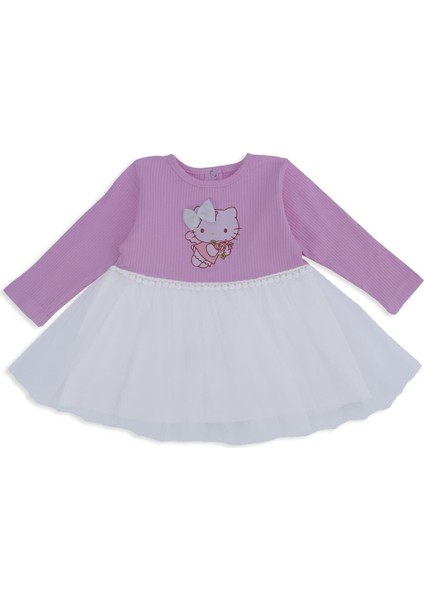 Kız Çocuk Bebek Raporlu Fiyonklu Hello Kitty Tüllü Elbise
