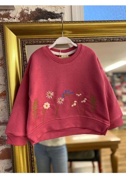 Çicek Nakış Detaylı Sweatshirt