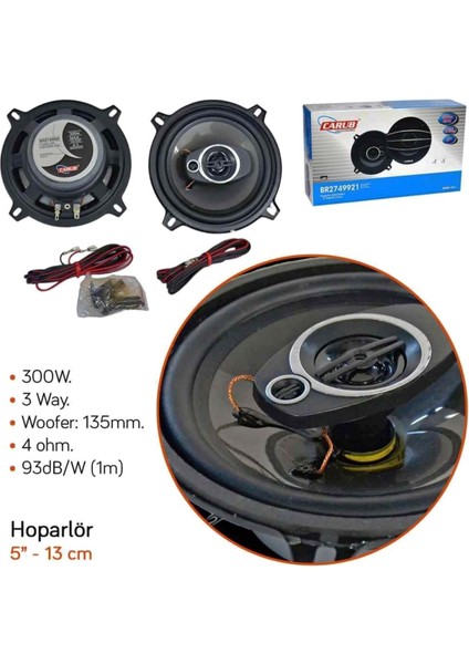 HKO Hoparlör Kapaksız 300W 13Cm 5 İnc 2 Li Takım fiyatları