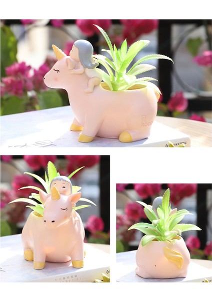 Unicornlu Kız Kaktüs Saksısı