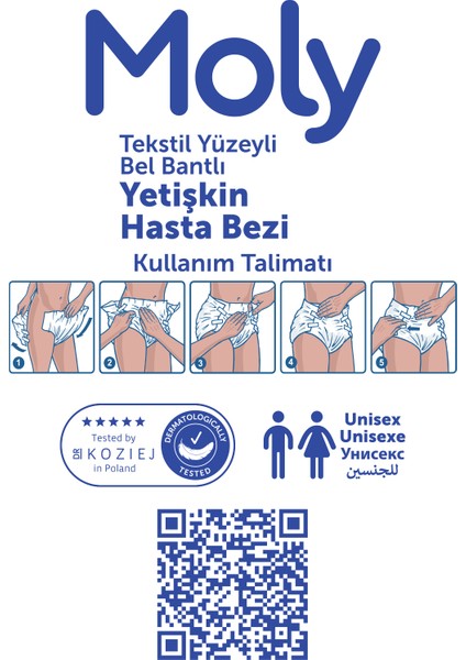 Tekstil Yüzeyli XL Ekstra Büyük Boy Belbantlı Hasta Bezi 30'lu x 4 Paket