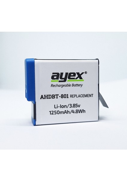 AHDBT-801 Batarya Gopro Hero 8, 7, 6, 5 Uyumlu