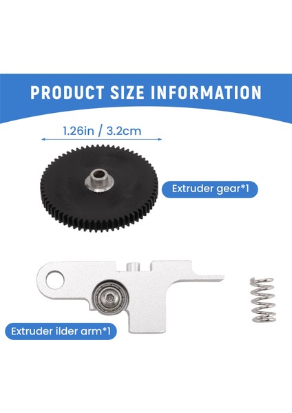 X1 Ekstruder Avara Kolu ve Dişlisi Için 66 Diş Ekstruder Besleyici Parçaları 1.75MM Gümüş Set (Yurt Dışından) fırsatları