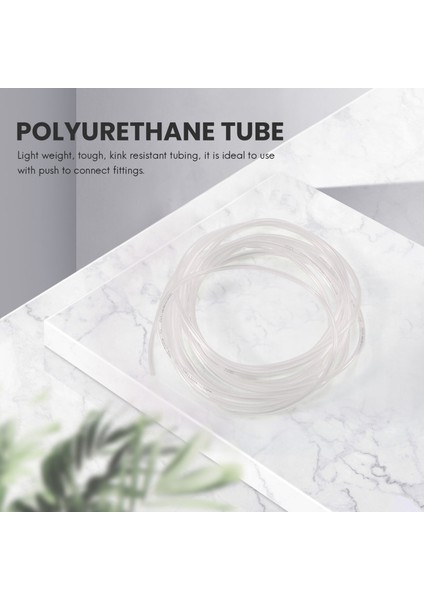 Şeffaf 4 Metre 13.1ft 4mm x 2.5mm Pnömatik Poliüretan Hava Hortumu Tüpü (Yurt Dışından) fiyatları