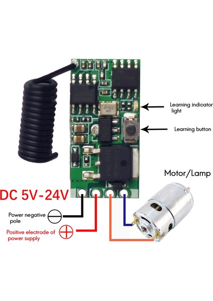 1 Adet Kablosuz Denetleyici Dc Motor Hız Regülatörü 3.7-24V Yüksek Güçlü Sürücü Modülü (Yurt Dışından)