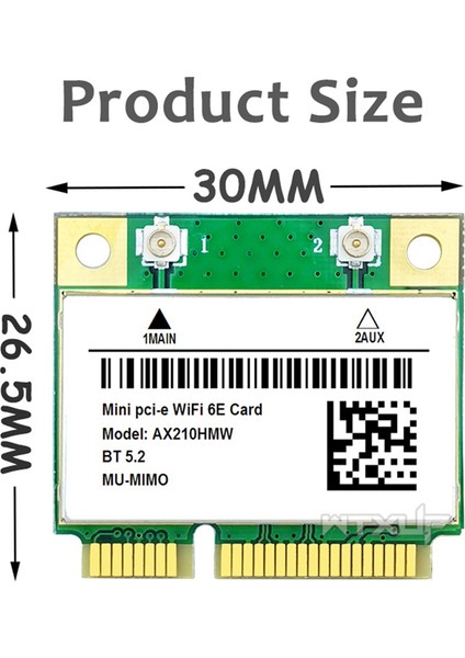Wifi 6e AX210HMW Mini Pcı-E Wifi Kartı AX210 802.11AX/AC 2.4g/5g Bt5.2 Kablosuz Adaptör Oyun Dizüstü Bilgisayarı Için (Yurt Dışından) modelleri