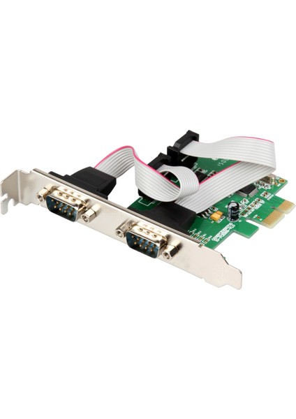 Pcı Express 2 Bağlantı Noktalı Seri RS232 Com Db9 Denetleyici Kartı Pcı-E 1.0 x 1 Düşük Profil Braketli WCH382 Çip (Yurt Dışından)