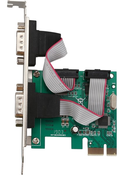 Pcı-E Pcı Express Çift Seri Db9 RS232 2 Bağlantı Noktalı Denetleyici Adaptör Kartı Yeşil (Yurt Dışından)