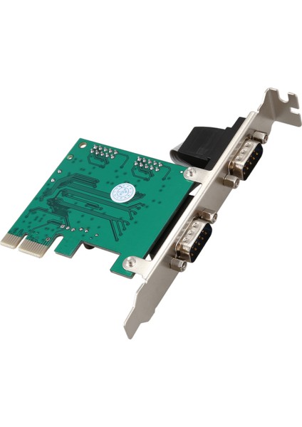 Pcı-E Pcı Express Çift Seri Db9 RS232 2 Bağlantı Noktalı Denetleyici Adaptör Kartı Yeşil (Yurt Dışından)