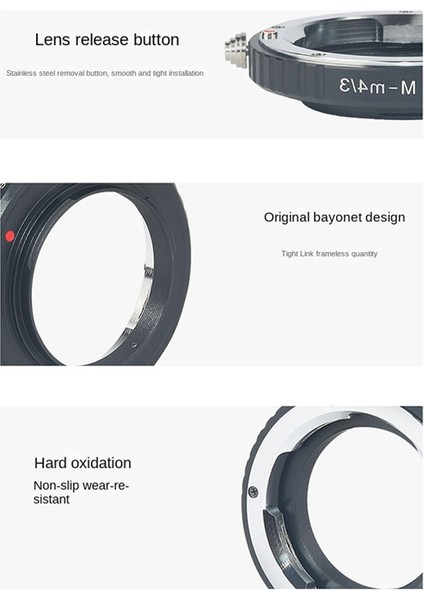 -/3 Leicam Lens Için Lens Adaptör Halkası - /3 -Tek Gövde -/3 (Yurt Dışından) modelleri