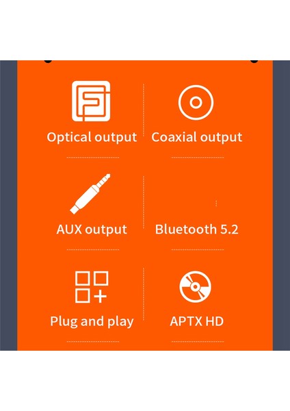 Csr Kablosuz Alıcı -Hd Bluetooth 5.2 Hifi Stereo Ses Adaptörü Desteği Amplifikatör Için Koaksiyel Fiber Optik (Yurt Dışından)