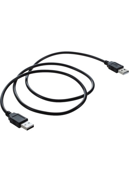 1 M Yüksek Hızlı USB 2.0 Korumalı A Erkek - Erkek Kablo Kurşunu Siyah (Yurt Dışından)