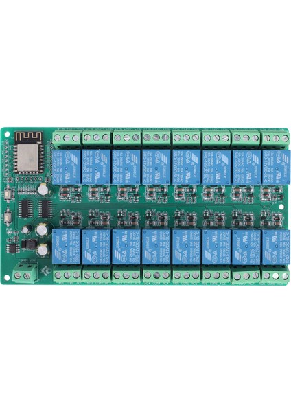 ESP8266 Wıfı 16 Kanal Röle Modülü ESP-12F Geliştirme Kartı Güç, 16 Yollu Röle Modülü, Besleme Modu 12V (Yurt Dışından)