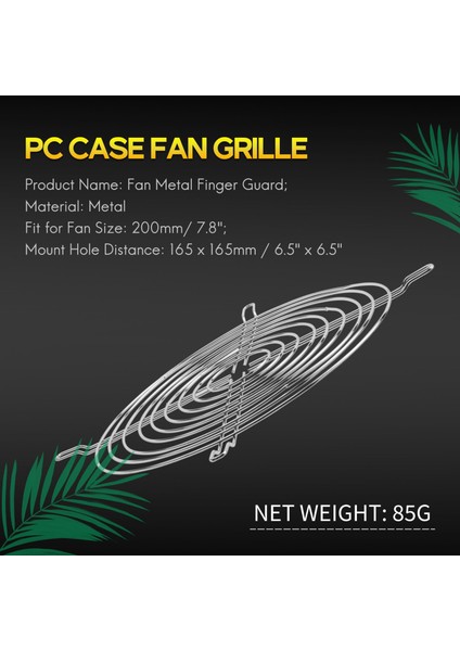 Metal Pc Bilgisayar Kasası Fan Izgara Parmak Koruma Koruması 200MM (Yurt Dışından) fiyatları