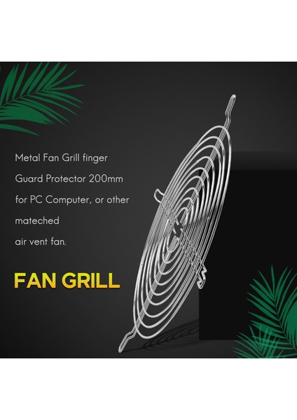 Metal Pc Bilgisayar Kasası Fan Izgara Parmak Koruma Koruması 200MM (Yurt Dışından) modelleri