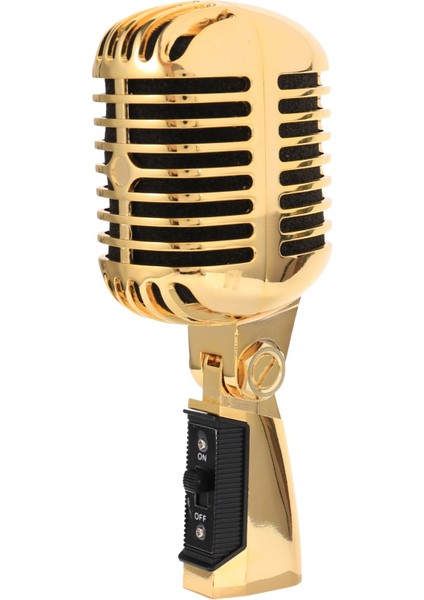 Profesyonel Kablolu Vintage Klasik Mikrofon Canlı Performans Karaoke Için Dinamik Vokal Mic Mikrofon (Altın) (Yurt Dışından)