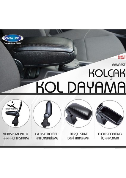 Ford Focus 2 2005-2010 Omsa Siyah Kol Dayama