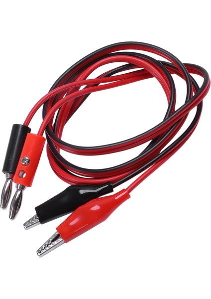 Çift Klipsli Banana Plug Erkek - 2 Test Ucu Siyah ve Kırmızı Kablo (Yurt Dışından) modelleri