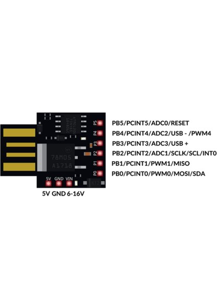 Adet ATTINY85 Digispark I2C LED .3 Kickstarter 5V Iıc Spı USB Geliştirme Kartı 6 I/o Pimleri Için (Yurt Dışından)