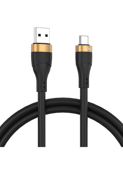 USB Kablosu Yeni 120W 6ft Tip C Kablo Android Için Şarj Kablosu Süper Flaş Şarj Kablosu - Siyah (Yurt Dışından)